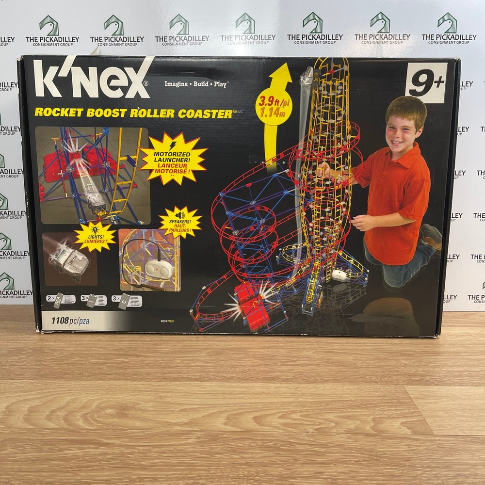 K'NEX Rocket Boost Roller Coaster Motorized Building Set 1108pc